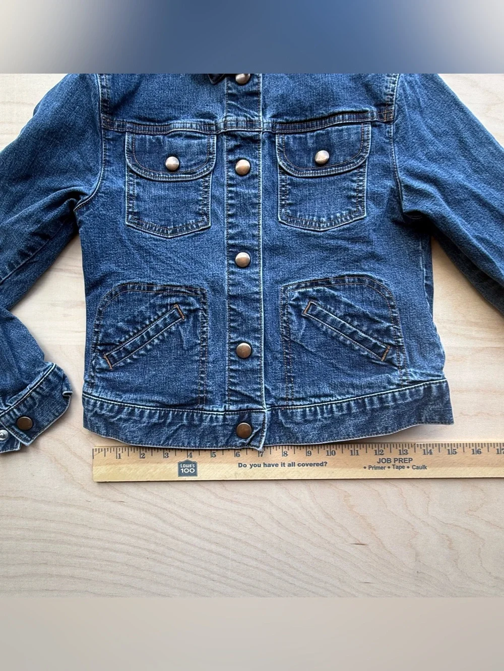 Gap Kids Dark Wash Cotton Denim Jean Button Down Long Sleeve Jacket size L (10)